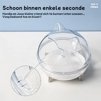 MiniDome™ - Hygiënisch, overzichtelijk en lekvrij zandbaden voor jouw hamster