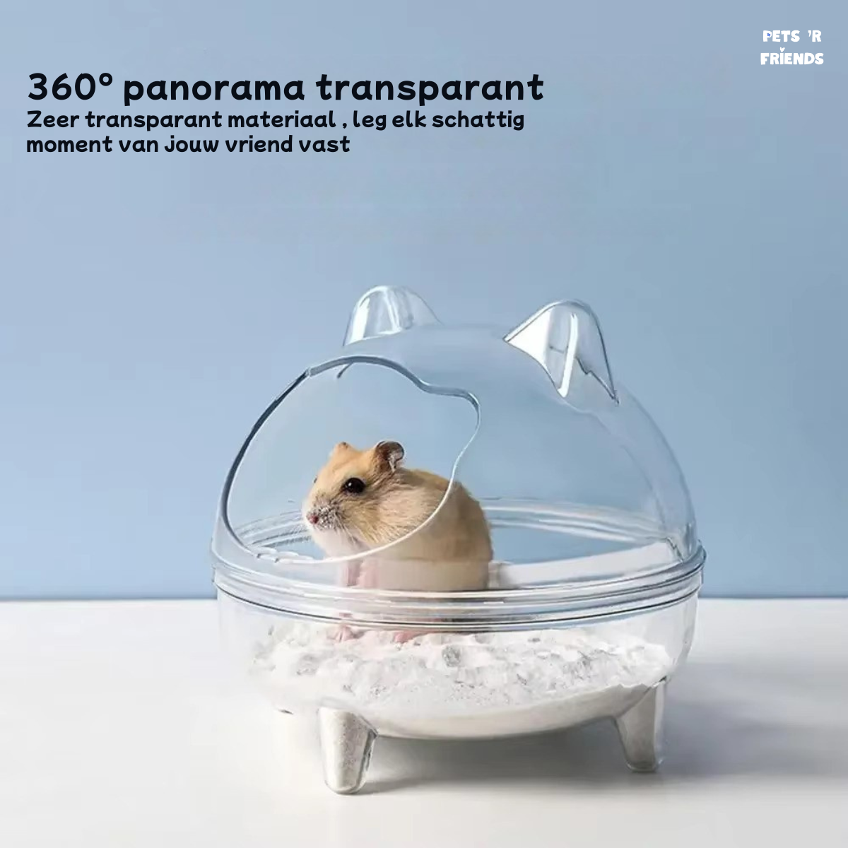 MiniDome™ - Hygiënisch, overzichtelijk en lekvrij zandbaden voor jouw hamster