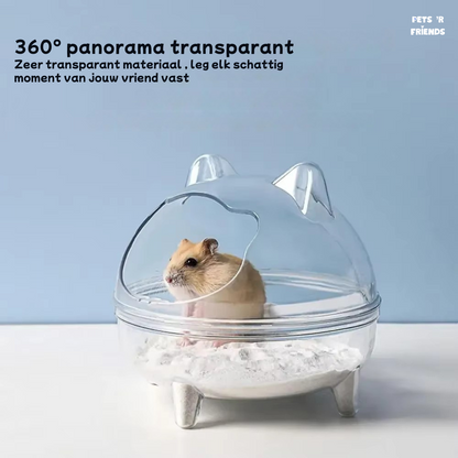 MiniDome™ - Hygiënisch, overzichtelijk en lekvrij zandbaden voor jouw hamster